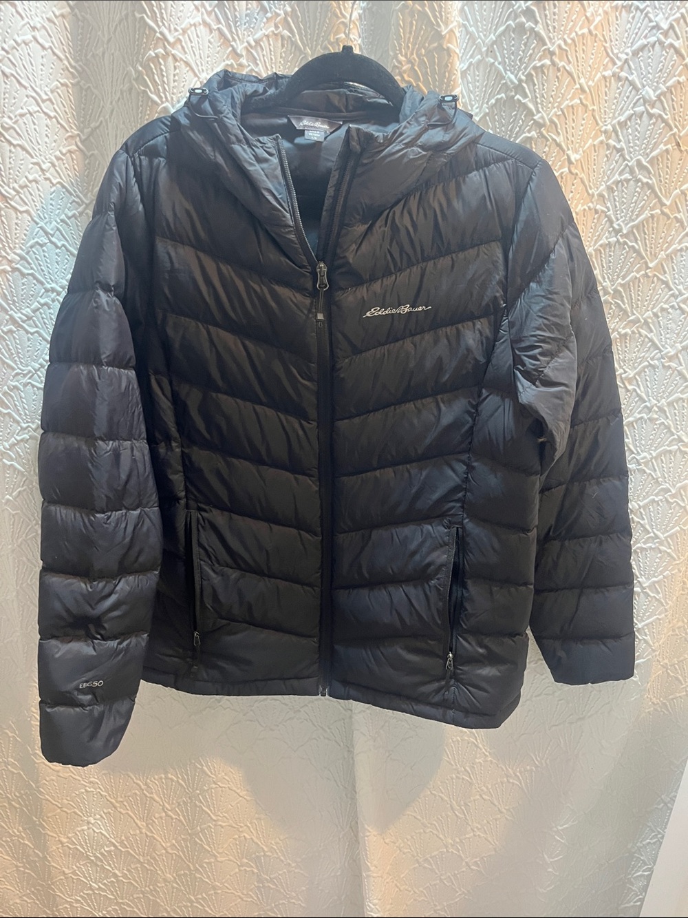 Eddie Bauer Black Quilted Hooded Puffer Jacket